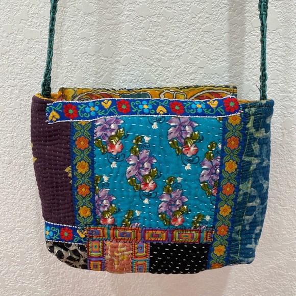 BOHO very unique patchwork handmade crossbody bag NWOT - Picture 5 of 8